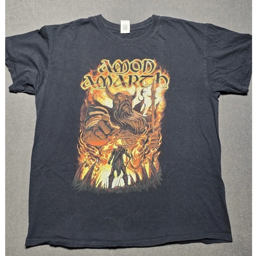 Amon Amarth T-Shirt Large Black Oden‎ Wants You Viking Metal Band Graphic Large